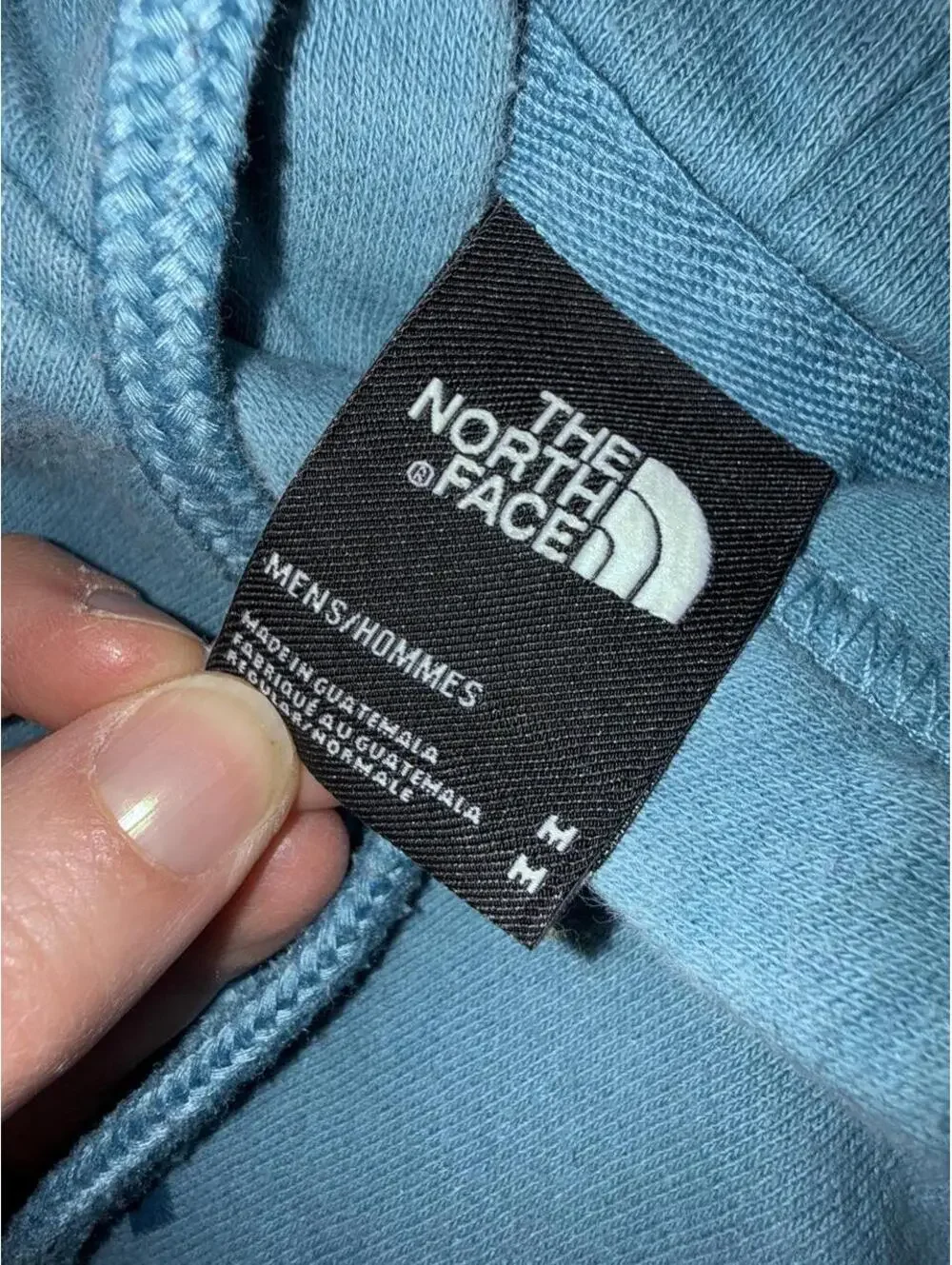 The North Face Men's Blue Hoodie logo sz M preppy cabin layer